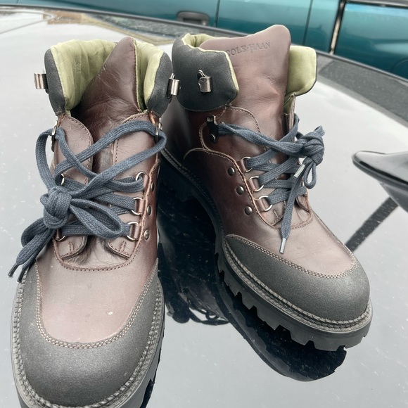 Cole Haan Vibram Men’s 10 Boots Brown Leather New without tags - Picture 2 of 6